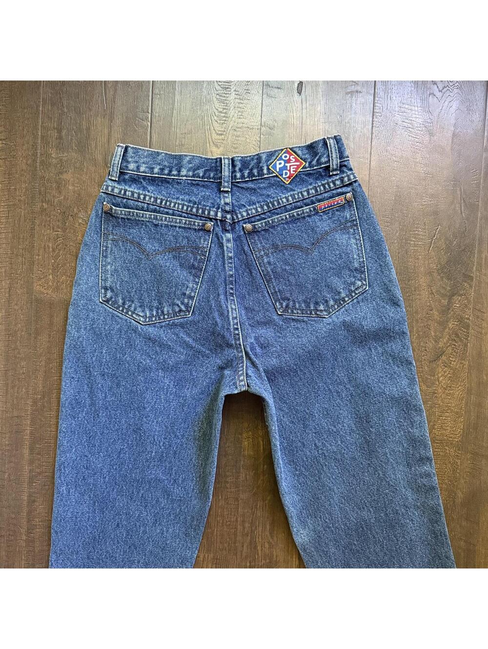 Vintage 90s Western Posted Jeans 24x33 High Waisted Rodeo Cowboy Cowgirl Hippie